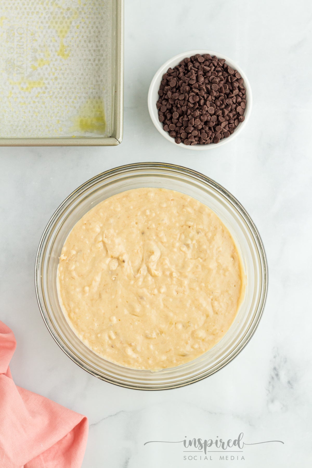 Banana Chocolate Chip Snack Cake with Chocolate Frosting