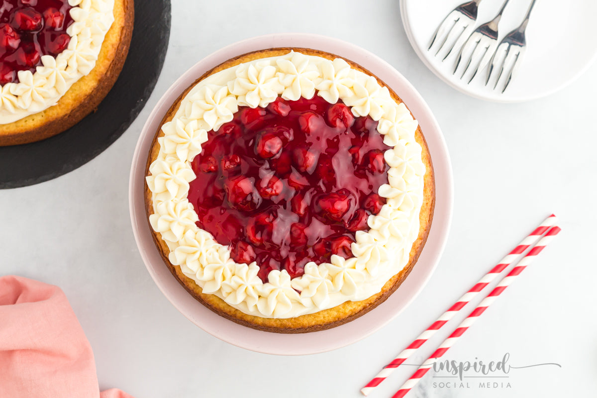 Cherry Cheesecake Cake (made with a boxed cake mix)