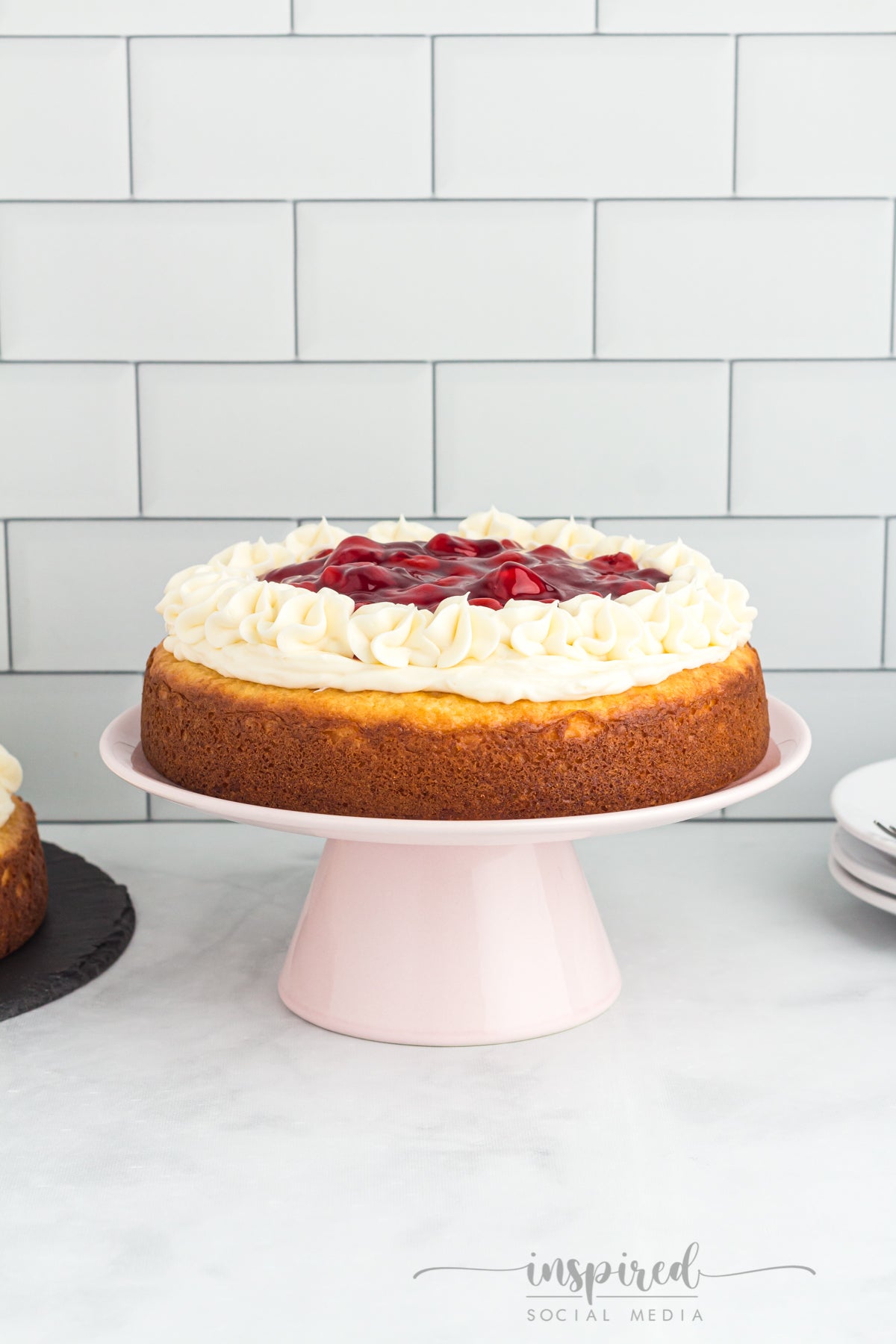 Cherry Cheesecake Cake (made with a boxed cake mix)