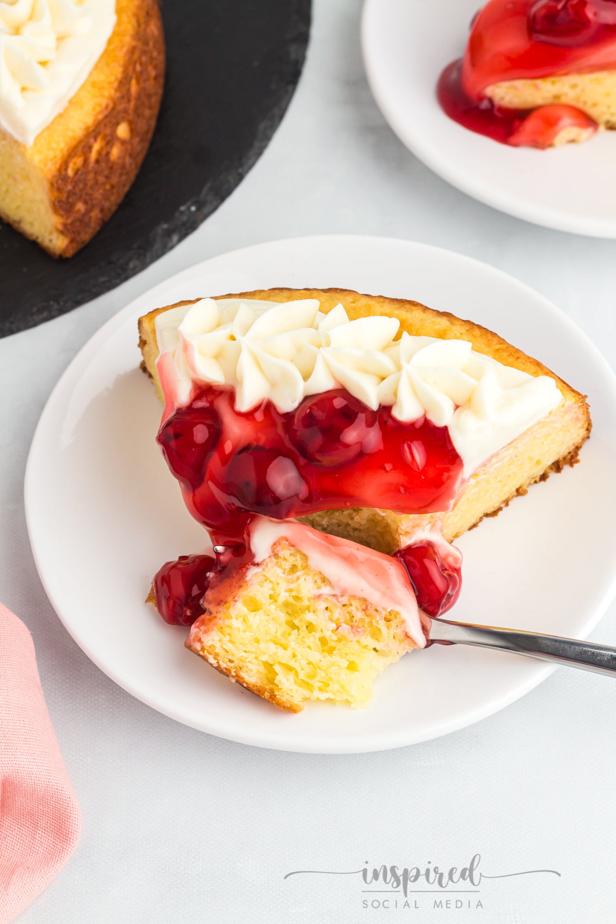 Cherry Cheesecake Cake (made with a boxed cake mix)