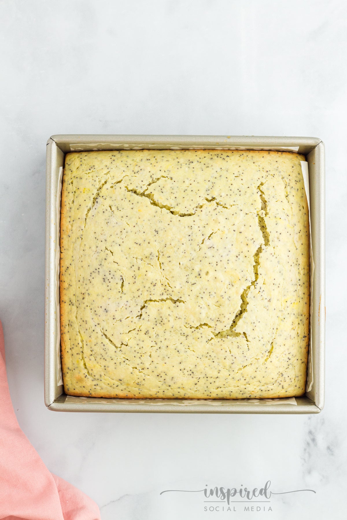 Lemon Poppy Seed Snack Cake with Cream Cheese Frosting