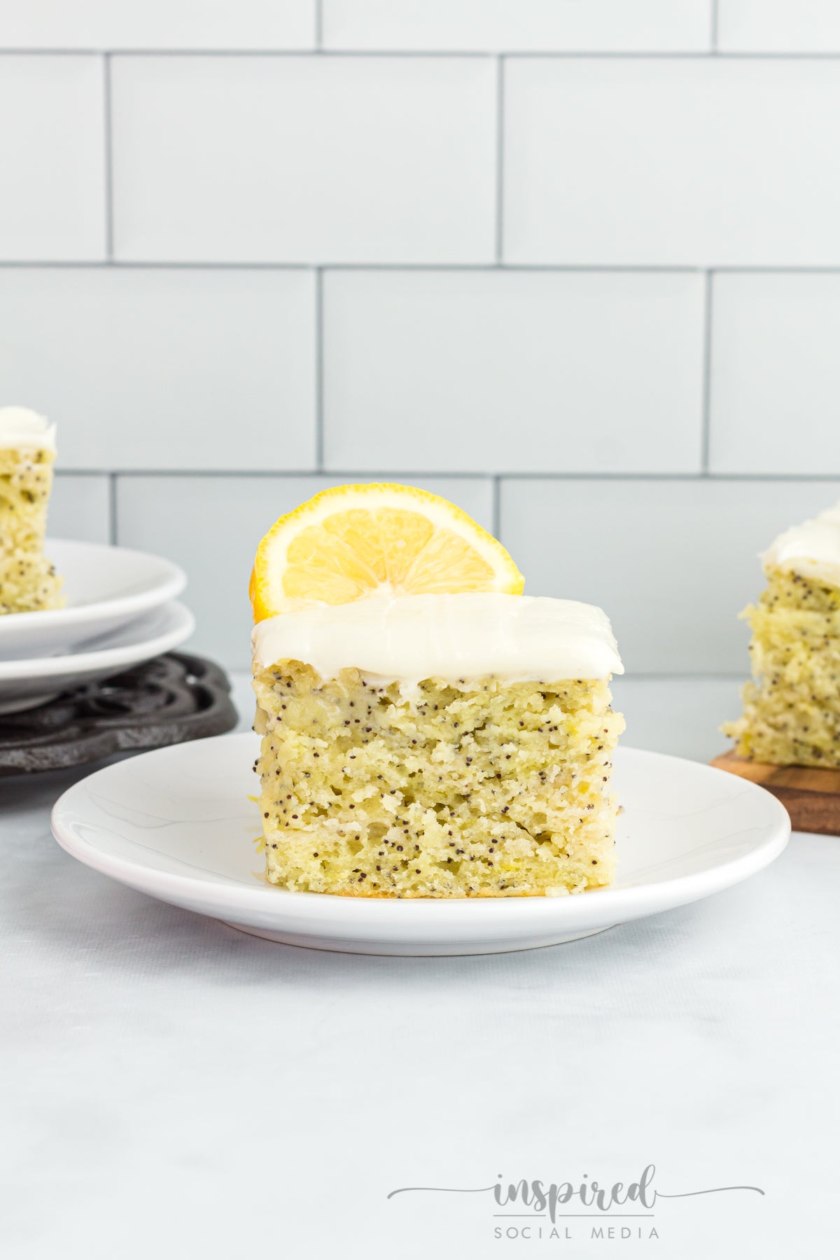 Lemon Poppy Seed Snack Cake with Cream Cheese Frosting