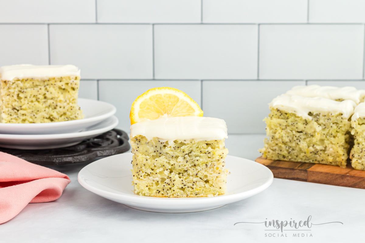 Lemon Poppy Seed Snack Cake with Cream Cheese Frosting