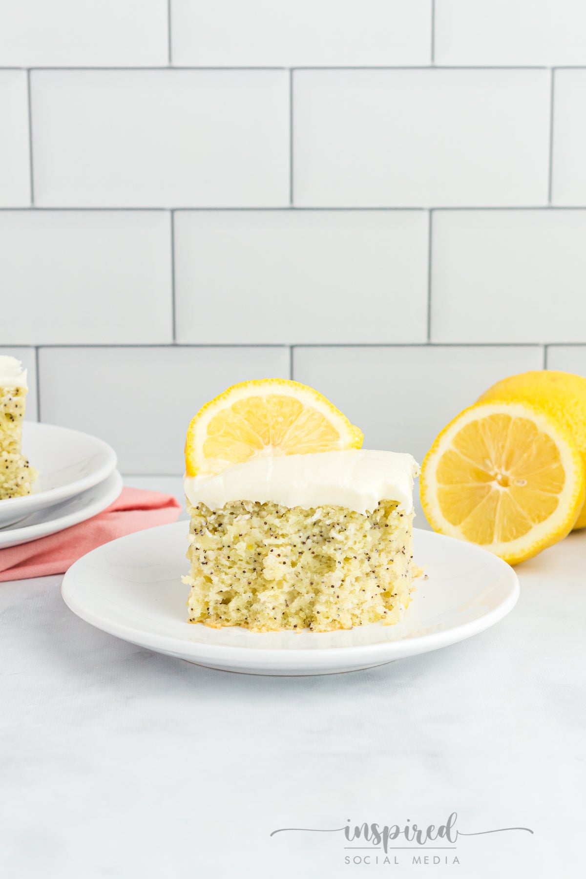 Lemon Poppy Seed Snack Cake with Cream Cheese Frosting