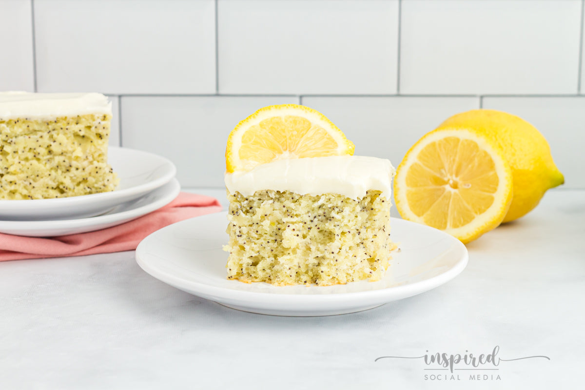 Lemon Poppy Seed Snack Cake with Cream Cheese Frosting