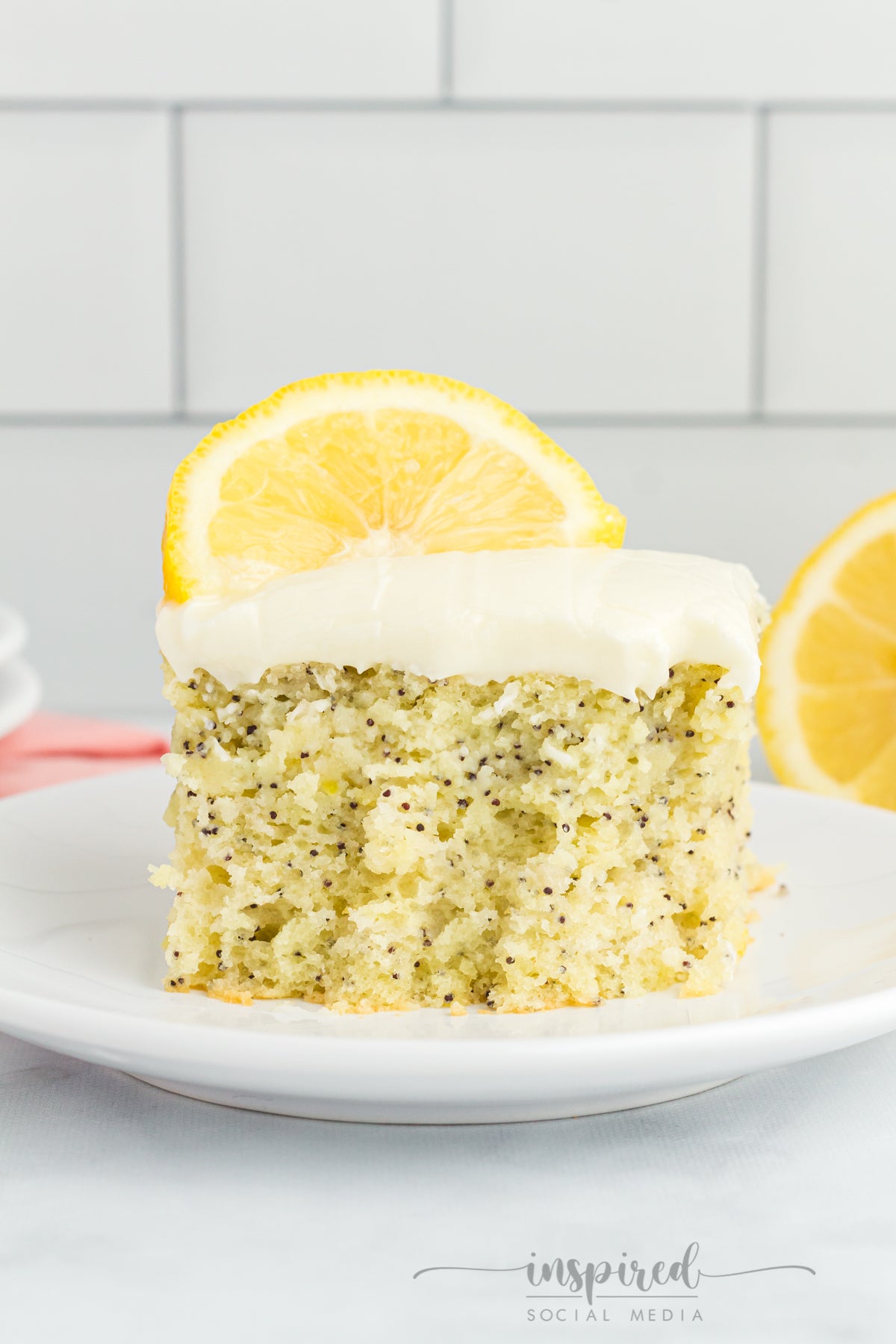 Lemon Poppy Seed Snack Cake with Cream Cheese Frosting